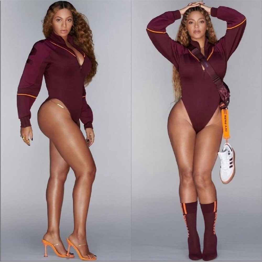 adidas X Ivy Park Bodysuit -Maroon/AmazonRed/Solar Orange